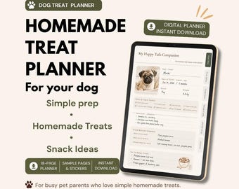 Dog Treat Planner | Homemade Recipe Cards, Pet Treat Log (PDF)