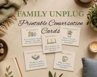 Printable Family Conversation Cards: 42 Screen-Free Questions for Dinner, Bedtime & Road Trips PDF