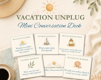 Vacation Conversation Cards, Screen-Free Family Activity Deck (PDF)