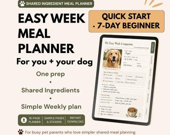 Dog Meal Planner PDF | Easy Week | Shared Ingredient Recipes