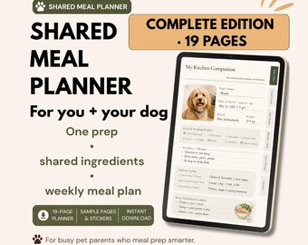 Dog Meal Planner PDF | Busy Pet Parent Kitchen Companion (Digital Download)
