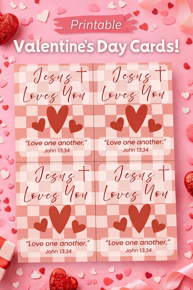 Christian Valentine’s Day Cards Printable | Jesus Loves You | Bible ...