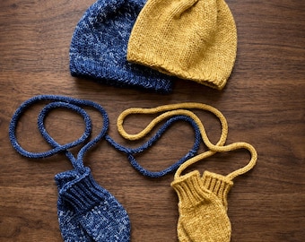 Patrón de tejido de gorro y manoplas para bebé en PDF, gorro para recién nacido, conjunto de invierno para bebé, descarga inmediata hoy mismo.