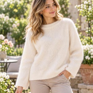 Modello per maglione in mohair in PDF, modello per pullover oversize, maglione comodo da donna, download