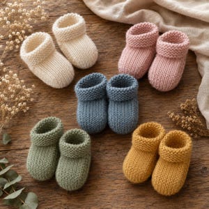 Molde de tricô para sapatinhos de bebê em PDF, pantufas fáceis para recém-nascidos, sapatos infantis, download instantâneo hoje mesmo!