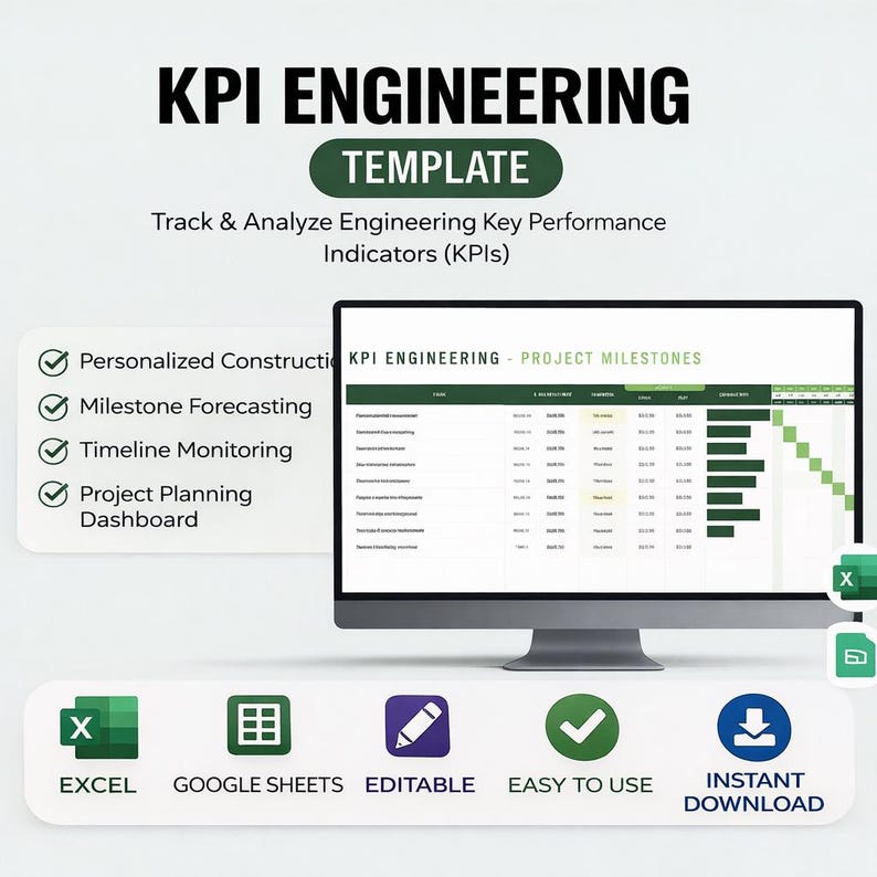 Engineering KPI Dashboard Template Excel | Engineering Performance ...