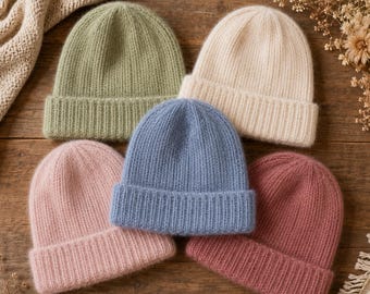 Basic Beanie Knitting Pattern PDF, Classic Ribbed Winter Hat, Unisex, Instant Download Today