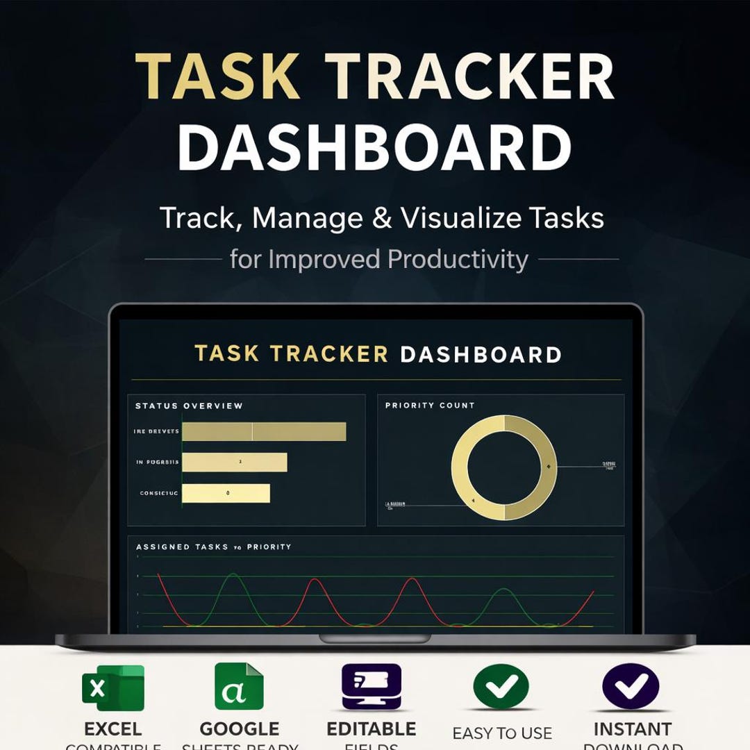 Task Tracker Dashboard Template | Project Management Spreadsheet ...