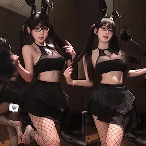 sexy kimono lingerie Sexy Secretary Lingerie Costume V-neck Straps Top with Mini Skirt for Women