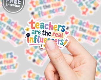 Pegatina "Los profesores son los verdaderos influencers", paquete de pegatinas para profesores, calcomanía para portátil, pegatina bonita para Kindle, regalo de agradecimiento para profesores