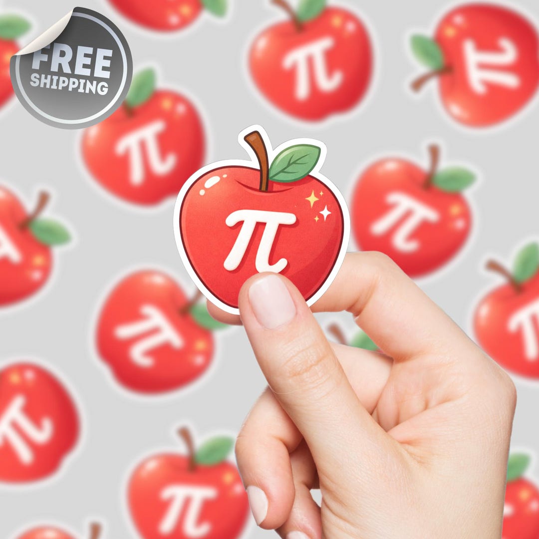 Apple Pi Math Sticker, Cute Math Teacher Sticker, Laptop Decal ...