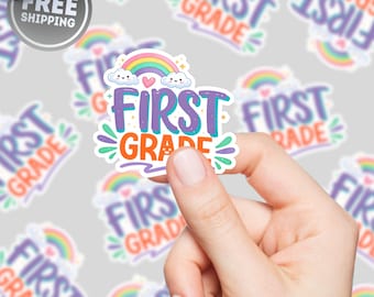 Paquete de pegatinas para primer grado, pegatinas para maestros, decoración para el aula, calcomanías para laptop, regalo para maestros, idea de regalo para educadores, agradecimiento a los maestros