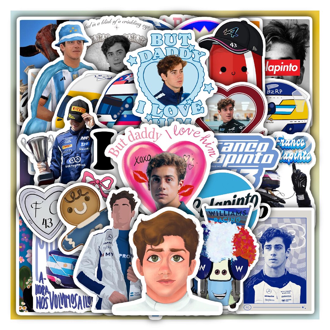 Sticker Colapinto Franco Sticker Sheet Colapinto– Formula Racing Car Vinyl Decals 40 ...