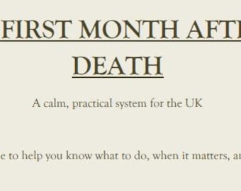 The First Month After a Death – A Calm, Practical UK Guide (PDF Download)