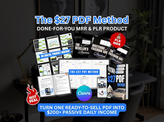 The PDF Method | Done For You Digital Product | Master Resell Rights | Make Money Online Guide | PLR & MRR | Canva Templates editable Guide