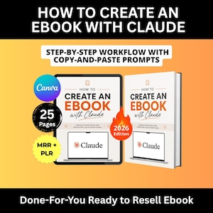 How to Create an Ebook with Claude | PLR MRR Ebook | Editable Canva Template | AI Prompt Guide | Resell Rights Digital Download