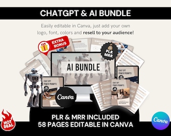 AI Marketing Bundle | ChatGPT Ebooks & Prompts | Canva Templates | Master Resell Rights | Digital Product for Online Business | PLR and MRR