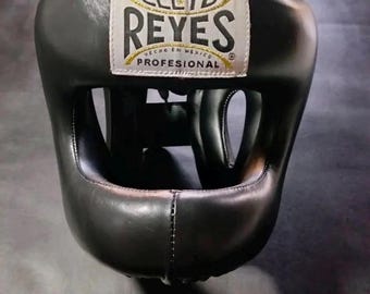 Cleto Reyes Black Leather Boxing Headgear – Full Face Sparring Guard