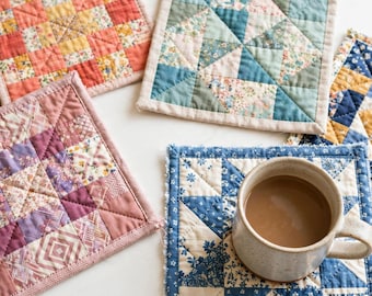Über 33 Quilt-Untersetzer-Projekte für Anfänger (PDF) | 37 einfache Mini-Quilt-Muster, Nähanleitung für Quilt-Untersetzer, Projekte mit Stoffresten