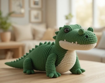 Alligator Amigurumi Crochet Pattern PDF – Beginner-Friendly Crocodile Plush Toy, Baby Gift, Comfort Animal, DIY