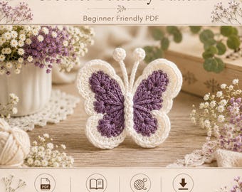 Butterfly Pillow Crochet Pattern PDF | 3D Whimsical Amigurumi Cushion | Cottagecore Nursery Decor | Baby Shower Gift | Instant Download
