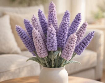 Crochet Lavender Pattern: Easy DIY Flower Bouquet PDF | Beginner Amigurumi Floral Decor for Gifts & Weddings