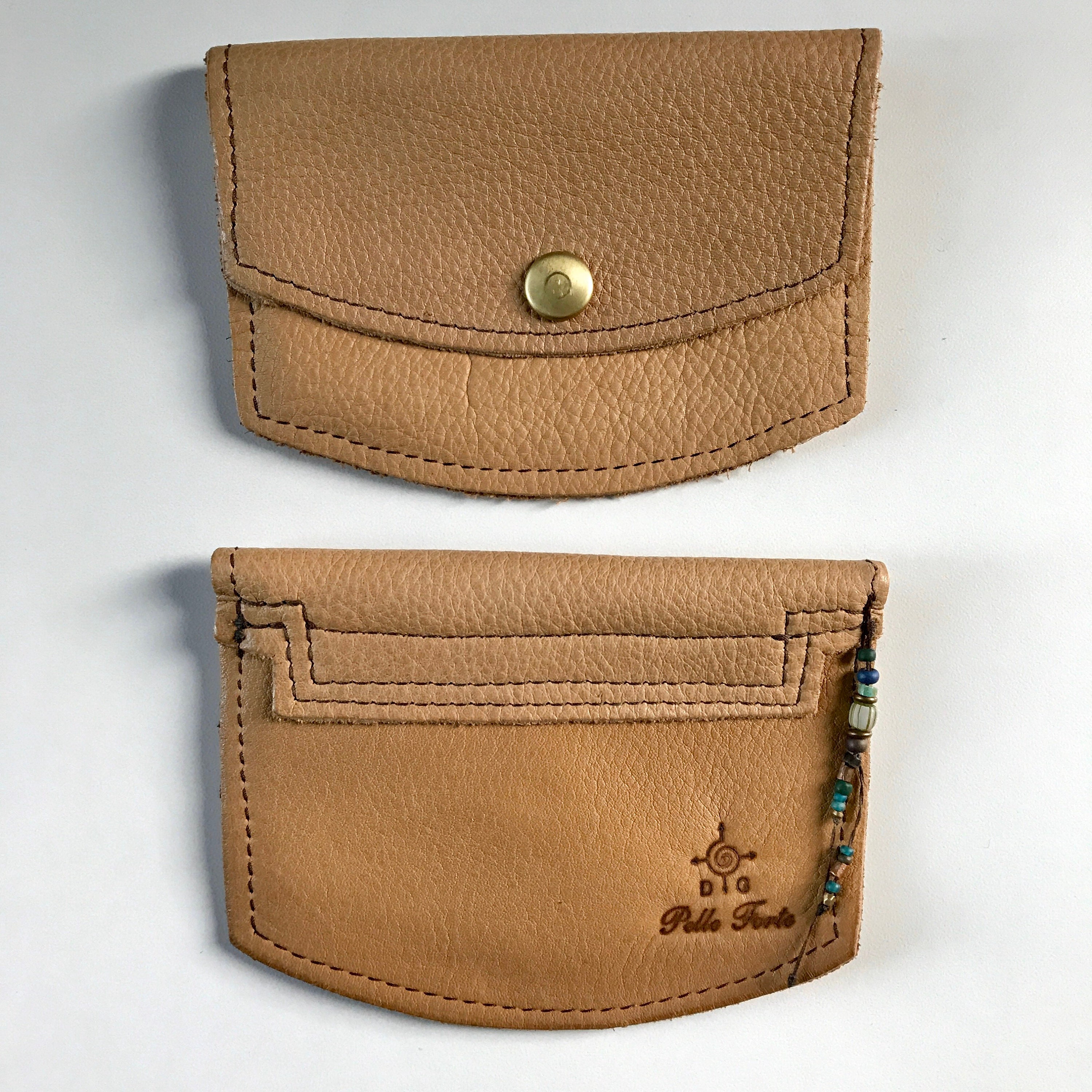 Money Pouch Leather Wallet With Bead Adornments Etsy New Zealand