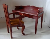 Desk, Ladies Writing Desk, With Chair Or Without, Mahogany Piece, One Drawer