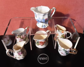 Creamers, 2 inch, Nice Quality Porcelains 1 thru 6, beginning at top