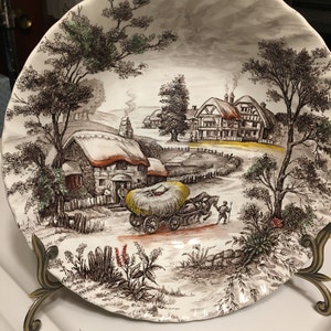 Vegetable Bowl, Yorkshire Pattern, Ironstone, Made in England, 8+&quot; Wide