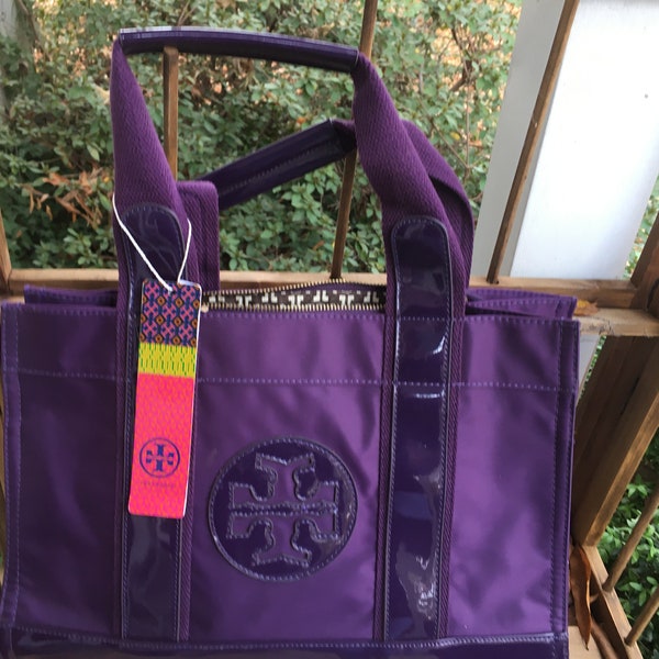 Purple Ladies Handbag, Large, Laptop Bag, With Makeup Bag, Lots of Compartments, Reinforced Handles