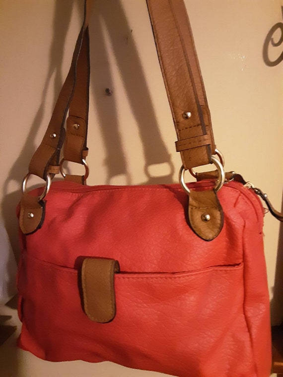 ROSETTI Brown Floral Vinyl Purse with Multiple Pockets and Braided Straps |  eBay