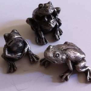 Frog Figures, Set of 3, Height .75&quot;to 1.25&quot;, For DIY Projects or Just Collecting