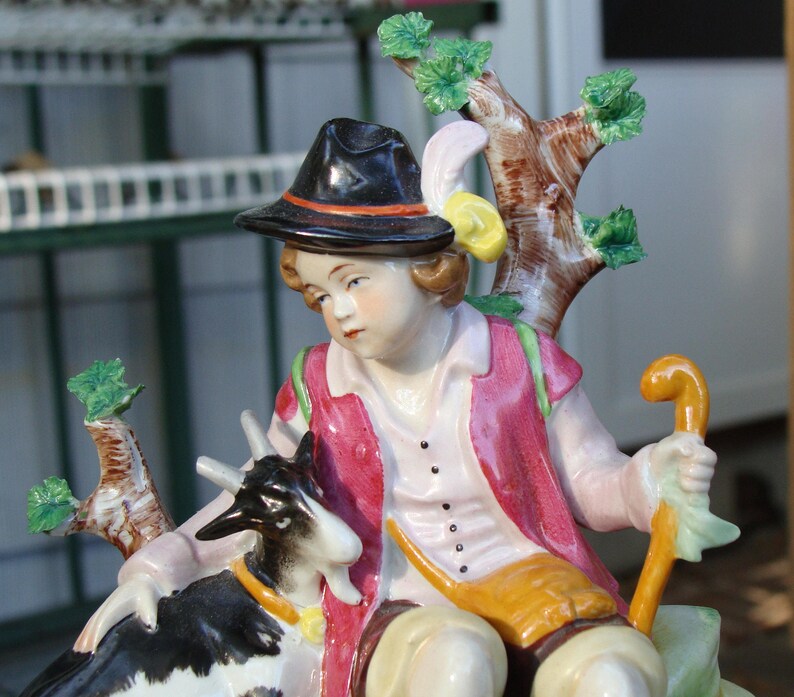 German Figurine Meissen Maybe Boy With Goats Made in Etsy
