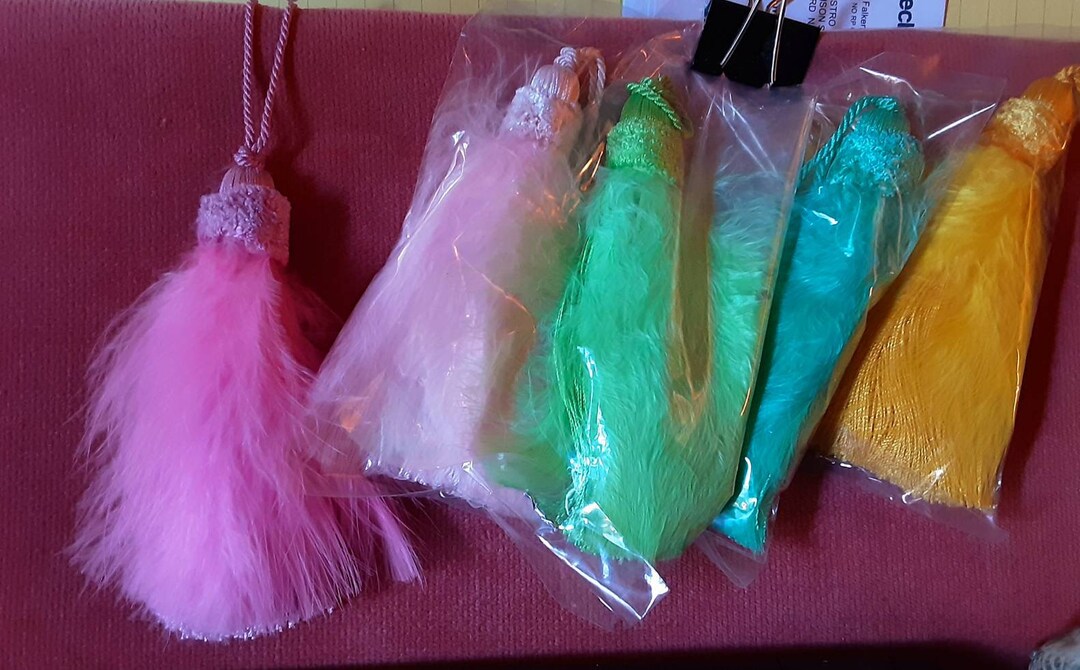 Feather Tassels Made in Italy Vintage Rayon Chain Under Etsy