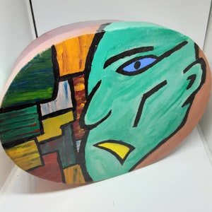 OOAK Handpainted Box, Oval Paper Mache, 9 inch oval