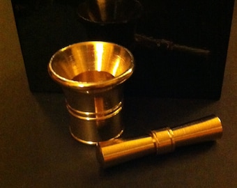 Mortar & Pestle, Gold Plated Brass,Miniatures