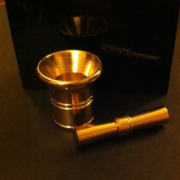 Mortar & Pestle, Gold Plated Brass,Miniatures