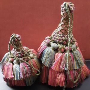 Pastel Tassel, Made in Italy, Cotton Bouillon Vintage, 5 & 3 inch Tassels
