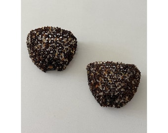 Apliques de pared vintage para velas de té con cuentas, color marrón ámbar, 15 cm (6 pulgadas), juego de 2