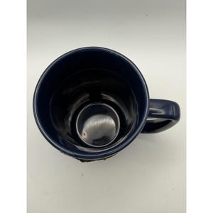 Vtg Disney Parks Partners Statue Walt Disney Mickey Mouse Navy Gold Quote Mug image 2