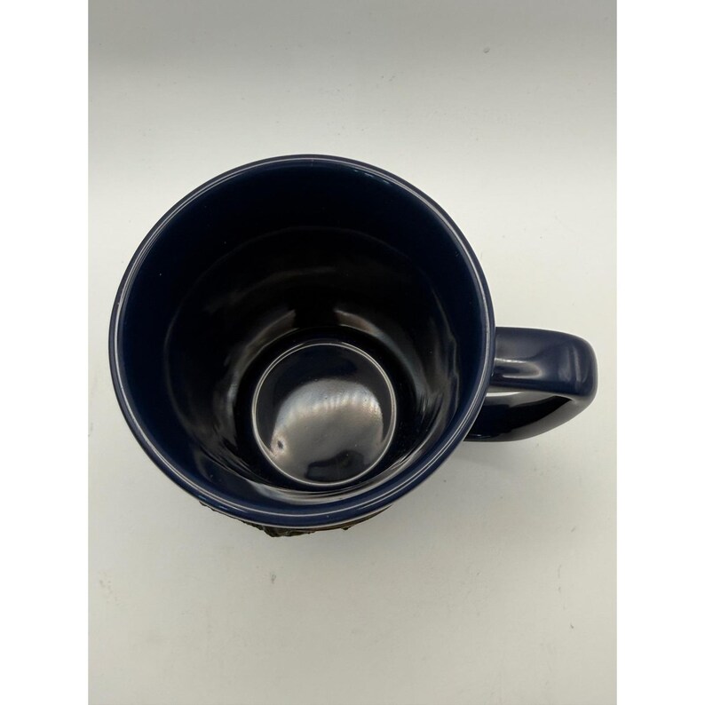 Vtg Disney Parks Partners Statue Walt Disney Mickey Mouse Navy Gold Quote Mug image 2