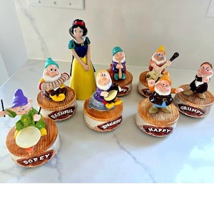 Disney-muziekfiguren Sneeuwwitje en de zeven dwergen, 8-delig keramiek