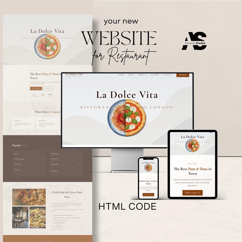 Restaurant Website Template | HTML CSS Pizzeria Design Italian Pizzeria ...