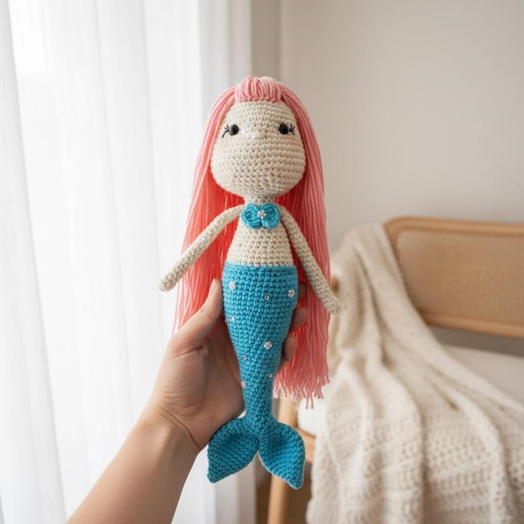 30 Mermaid Crochet Patterns: Amigurumi Dolls, Pocket Mermaids, and Creative Sea-Inspired... 32 Maddie Mermaid Amigurumi Doll Pattern