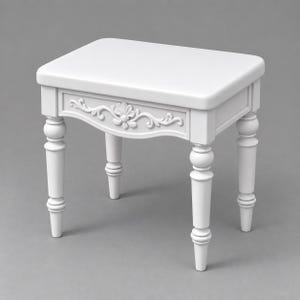 Table d'appoint ornée à pieds tournés 1 – Maison de poupée – Échelle 1/24 1/18 1/12 1/6