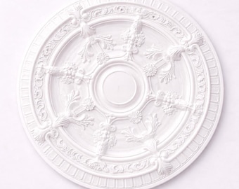Miniatura de Medalhão Ornamentado para Teto | Decoração de Teto para Casa de Bonecas | Estilo Clássico em Gesso | 1/18 | 1/12 | 1/10 | 1/9 | 1/6