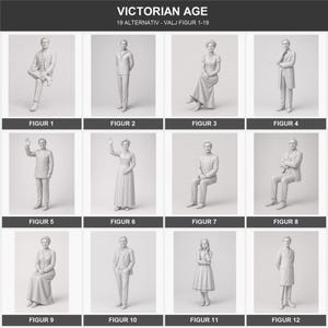 Viktoriansk dockhusfigurer – 19 karaktärsalternativ