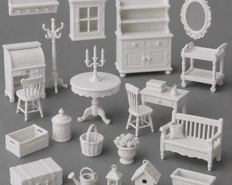 Miniaturas personalizadas para casas de muñecas: accesorios y muebles personalizados impresos en 3D para casas de muñecas, hechos a medida.