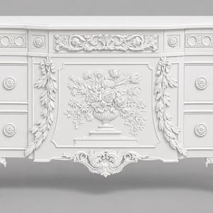 Miniatyr utsmyckad skänk 36 med blomsterrelief